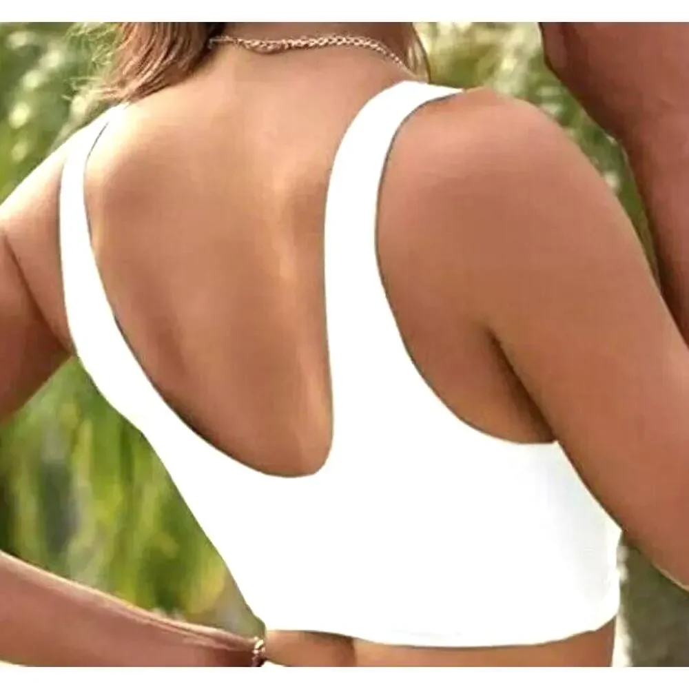 BLOOMING JELLY NWT Women Medium White Padded Bikini Top Swim Bra Sexy Supportive